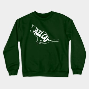 Jazz Cat Typographic Design Crewneck Sweatshirt